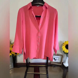 Juniper & Lime Women’s size small tunic button-down Blouse orange